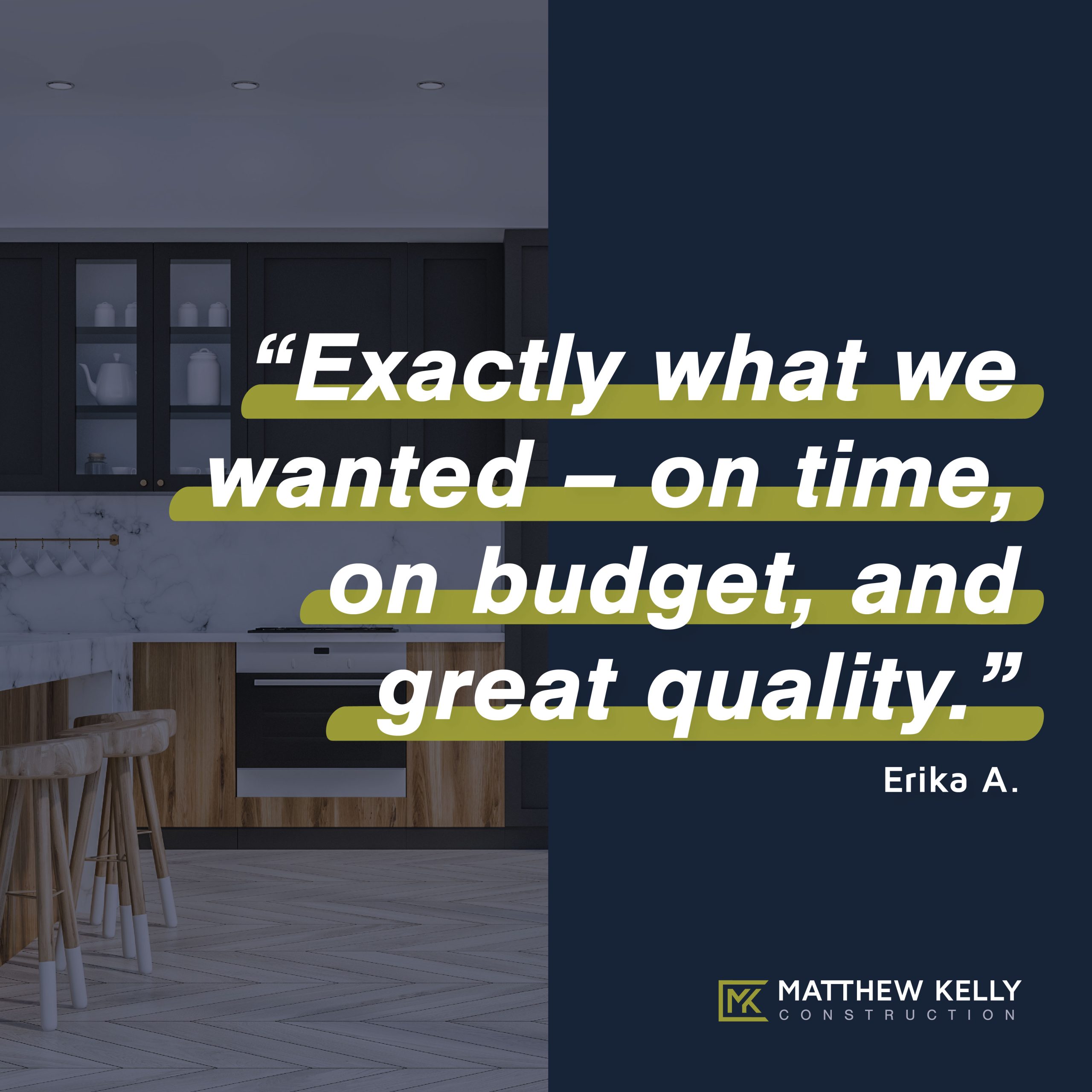 Customer review for Matthew Kelly Construction.